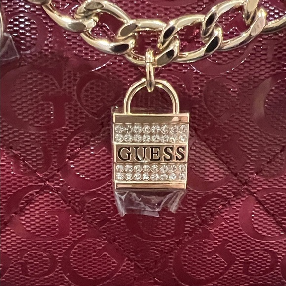 GUESS | “Black Cherry Valento” Mini Satchel w/ Iconic Bag Charms & Crossbody - Picture 4 of 16